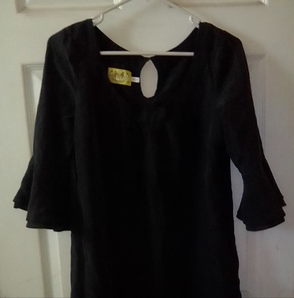 Black Bell Sleeved Dress